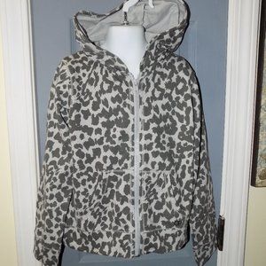OP Gray Leopard Zip Up Jacket Size 6/6X Girls NEW